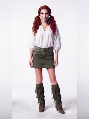 Lee Olive Green Skirt with Front Pockets